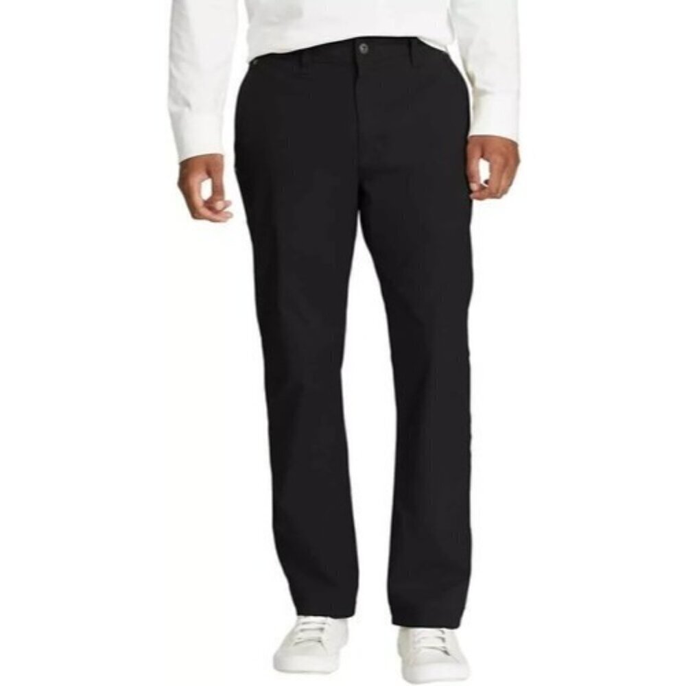 NEW Eddie Bauer Men's 40x30 Canvas Utility Pants Black Stretch Carpenter